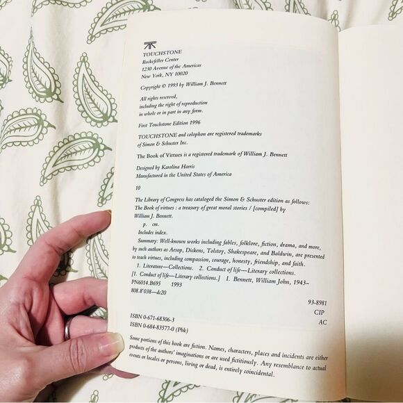 The Book of Virtues by William J. Bennett Classic Book for Children & Adults OS - Picture 6 of 11